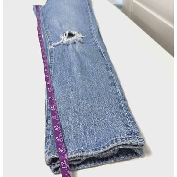 Levis Wedgie Straight Big E Jeans Womens 23 Mid-Rise Distressed Button-Fly Denim - Picture 16 of 16